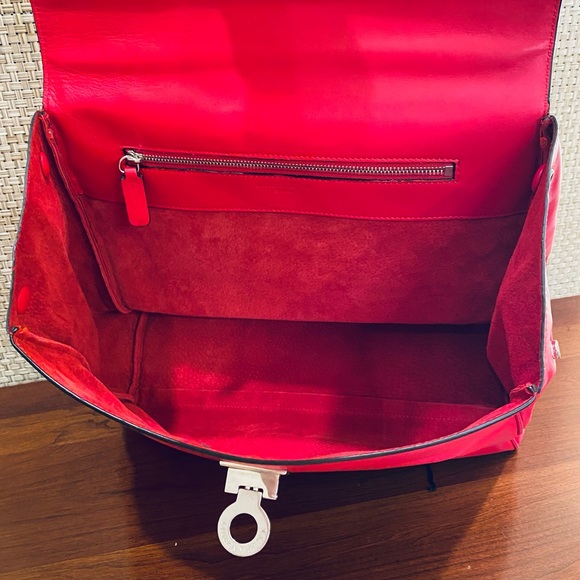 🌟10xHP🌟VTG 2000 NWOT Laurent Effel Red Kid Leather Satchel & Dog Collar Italy - Picture 4 of 15